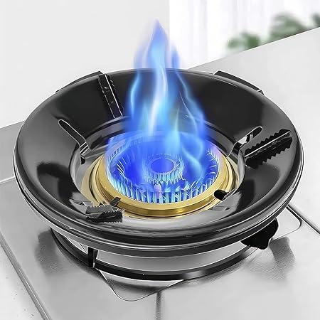 Rylan Black Gas Saver Burner Stand Gas Chula Burner Gas Saver Stand Jali Ring Fire & Windproof Energy Saving, Gas Chula Support Stand 4 Legs Supported For Indian Gas 0.7Mm (Pack Of 2) Black - Metal